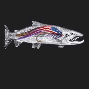 Patriotic Steelhead 3.5" X 9..75"