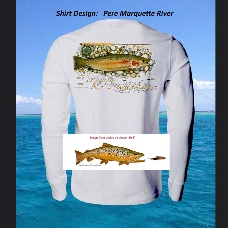 Vintage 90s Fishing Shirt Rivers Edge Large Tan Nature Fish
